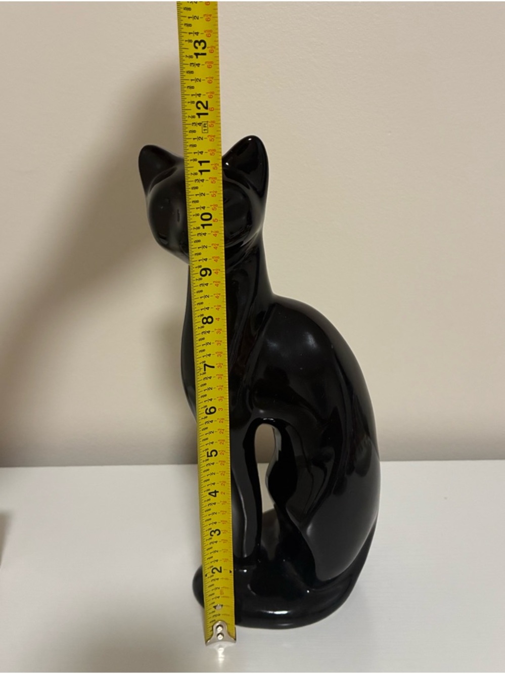 Sleek Black Ceramic Cat Figurine - Picture 5 of 6
